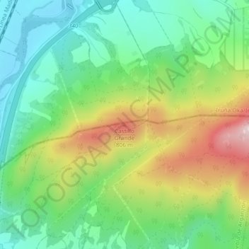Castillo Grande地形图、海拔、地势