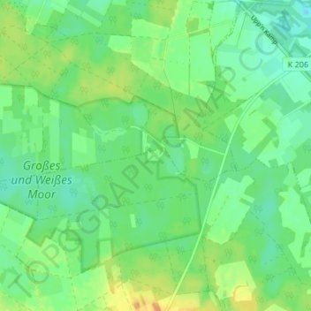 Am Großen Bullensee地形图、海拔、地势