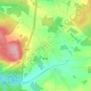 Bras-Haut地形图、海拔、地势