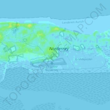 Am Leuchtturm地形图、海拔、地势