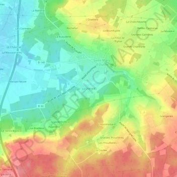 La Chenaie地形图、海拔、地势