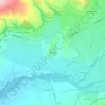 la Corona地形图、海拔、地势