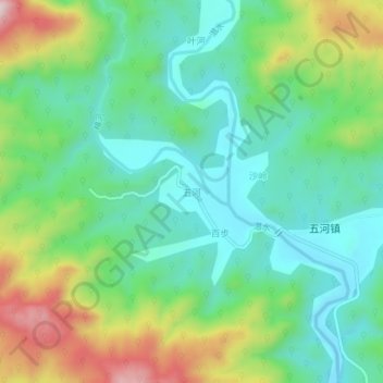 五河地形图、海拔、地势