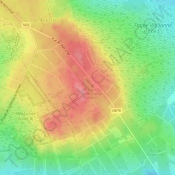Ardennes地形图、海拔、地势