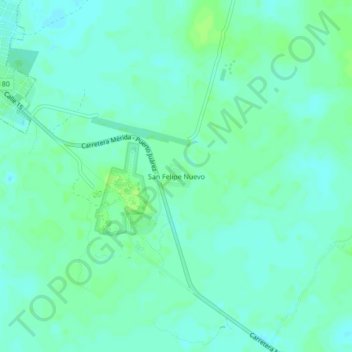 San Felipe Nuevo地形图、海拔、地势