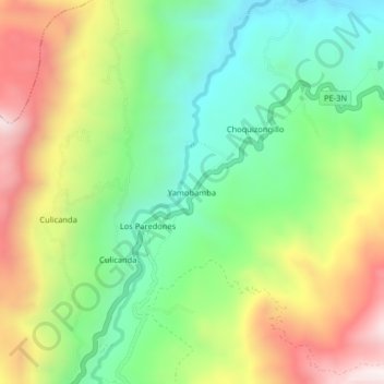 Yamobamba地形图、海拔、地势