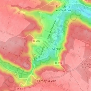 Garnes地形图、海拔、地势