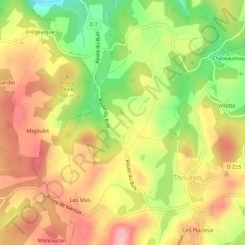 Richefort地形图、海拔、地势
