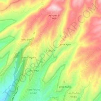 Enthavi地形图、海拔、地势