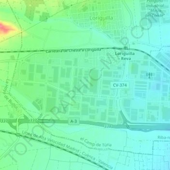 Poyo地形图、海拔、地势