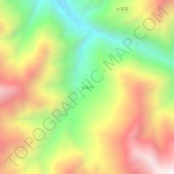 休溪村地形图、海拔、地势