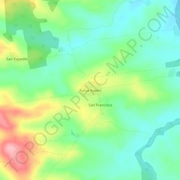 Turux Napes地形图、海拔、地势