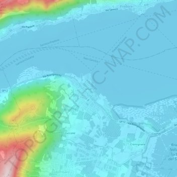 Clusane地形图、海拔、地势
