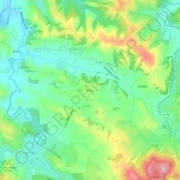Apairi地形图、海拔、地势