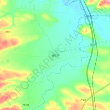 威远镇地形图、海拔、地势