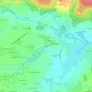 Le Parc地形图、海拔、地势