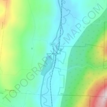 South Wallingford地形图、海拔、地势