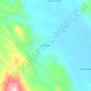 Tamarindo地形图、海拔、地势
