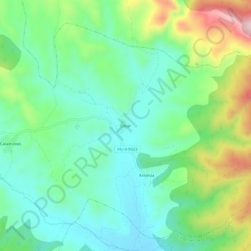 Ciscar地形图、海拔、地势
