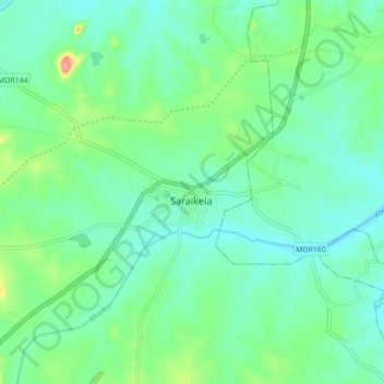 Saraikela地形图、海拔、地势