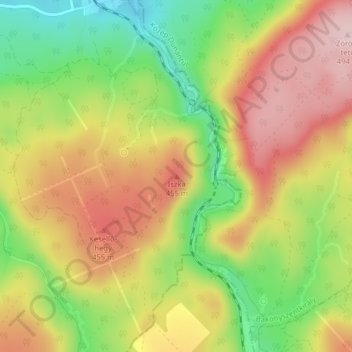 Iszka地形图、海拔、地势