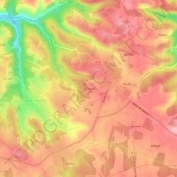 Mirandol地形图、海拔、地势