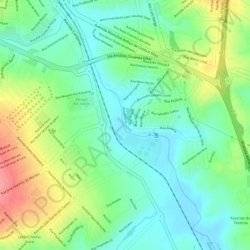 Alagamento / Inundação地形图、海拔、地势