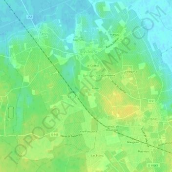 Caboy地形图、海拔、地势
