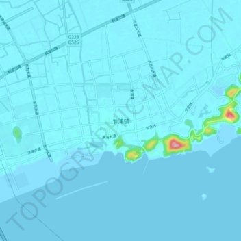 乍浦镇地形图、海拔、地势