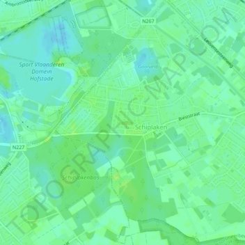 Zevenbunder地形图、海拔、地势