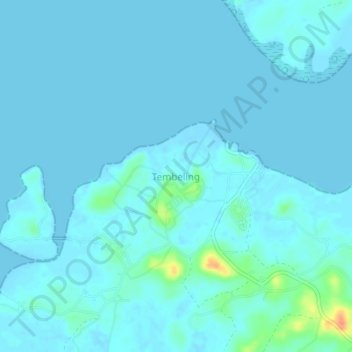 Tembeling地形图、海拔、地势