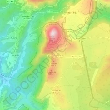 Barrio de Bricia地形图、海拔、地势