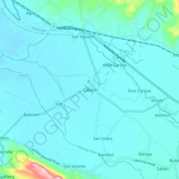 Libon地形图、海拔、地势