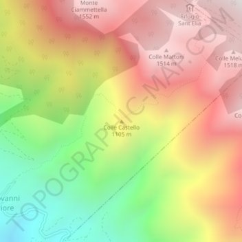 Colle Castello地形图、海拔、地势