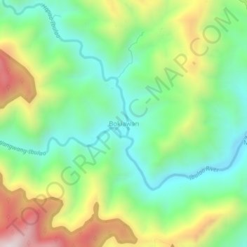 Bokiawan地形图、海拔、地势