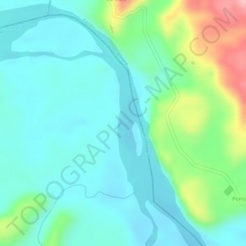 Río Puyo地形图、海拔、地势