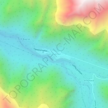 San Gabriel地形图、海拔、地势