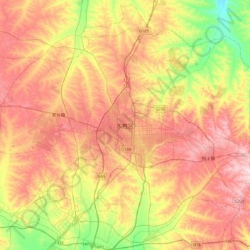 东胜区地形图、海拔、地势