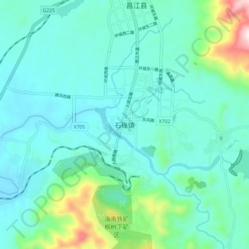 石碌镇地形图、海拔、地势