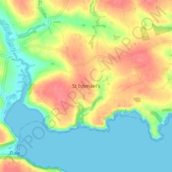 St Ishmaels地形图、海拔、地势