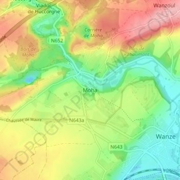 Moha地形图、海拔、地势