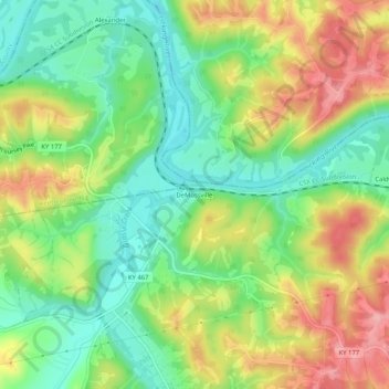 DeMossville地形图、海拔、地势