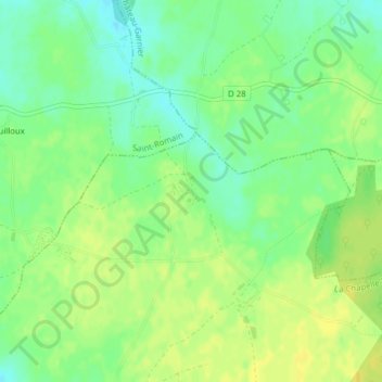 Pouillac地形图、海拔、地势