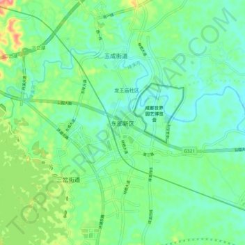 东部新区地形图、海拔、地势