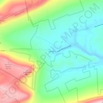 Eckville地形图、海拔、地势