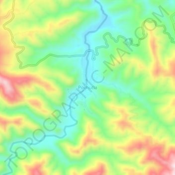 Pochutla地形图、海拔、地势
