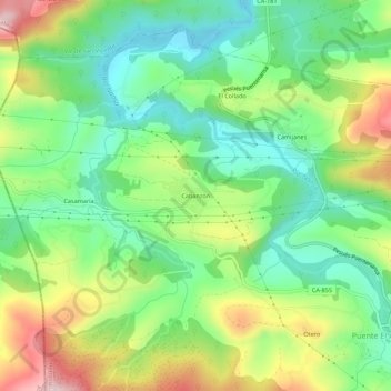 Cabanzón地形图、海拔、地势