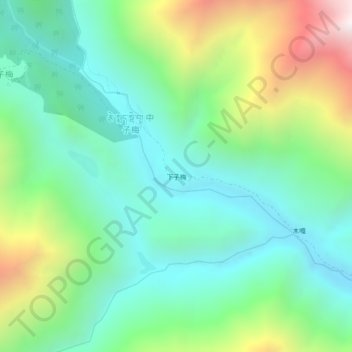 下子梅地形图、海拔、地势