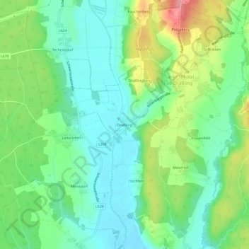 Draßling地形图、海拔、地势