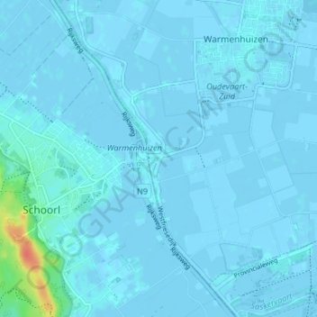Schoorldam地形图、海拔、地势